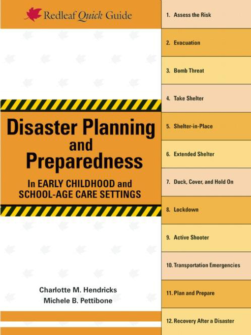 Title details for Disaster Planning and Preparedness in Early Childhood and School-Age Care Settings by Charlotte M. Hendricks - Available